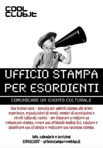 UFFICIO STAMPA PER ESORDIENTI - COOLCLUB - BRINDISI Locandina